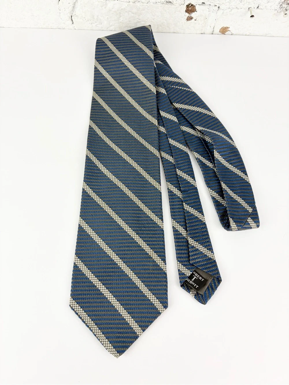 Robert Talbott Blue Striped Handsewn Silk Best Of Class Blue Mens Necktie